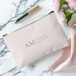 Bolsito Accesorio Pequeño Monograma Personalizado Rosa Inicial Y Nombre