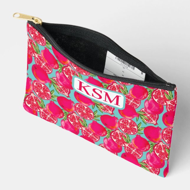 Bolsito Accesorio Pequeño Monograma pintado de granado (Abierto)