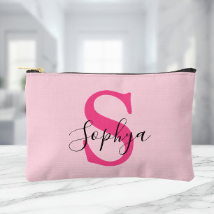 Bolsito Accesorio Pequeño Monograma Rosa Caliente Personalizada Simple
