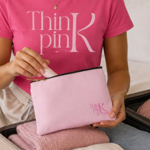 Bolsito Accesorio Pequeño Monograma Rosa Mínimo Moderno Piensa Rosa Freak