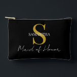 Bolsito Accesorio Pequeño Monograma simple de regalo de donativo de honor, n<br><div class="desc">Esta elegante bolsa para accesorios de regalo Maid of Honor es la manera perfecta de mostrar aprecio a su dama de honor en su día especial. Personalízalo con un monograma y su nombre para hacerlo aún más especial. Esta valiosísima bolsa puede ser utilizada para guardar maquillaje, joyas o cualquier otro...</div>