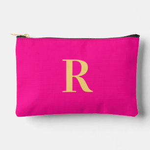 Bolsito Accesorio Pequeño Monograma simple rosa caliente