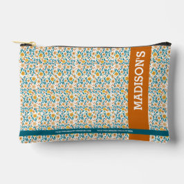 Bolsito Accesorio Pequeño Monograma y nombre floral personalizado