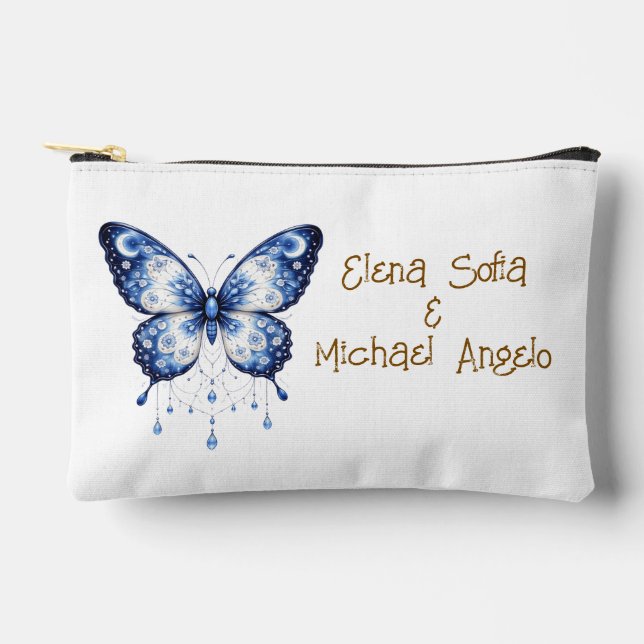 Bolsito Accesorio Pequeño Moonlight Blue Butterfly - custom (Anverso)