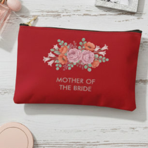 Bolsito Accesorio Pequeño Mother of the Bride Floral Red Pouch