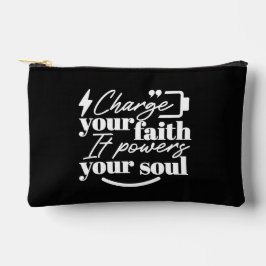 Bolsito Accesorio Pequeño Motivational Christian Quote – Charge Your Faith