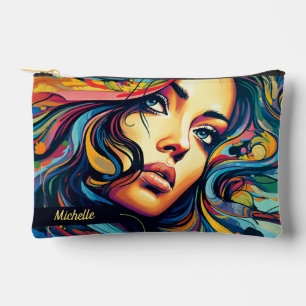 Bolsito Accesorio Pequeño Mujer Pop Art Con Nombre Pequeño