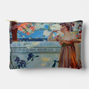 Bolsito Accesorio Pequeño Mujer y pavo real de arte
