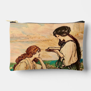 Bolsito Accesorio Pequeño Mujeres Art Nouveau Vintage leyendo junto al mar