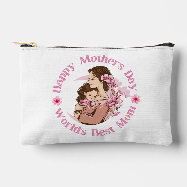 Bolsito Accesorio Pequeño mundos mejor mamá, escritura rosa lindo Día de la  (Anverso)