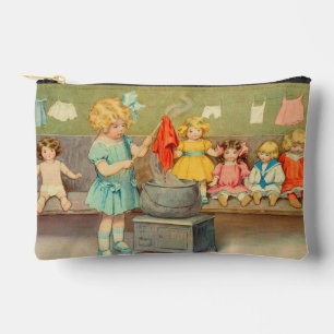 Bolsito Accesorio Pequeño Muñeca Niña de Lavandería Vintage Jugando Muñecas