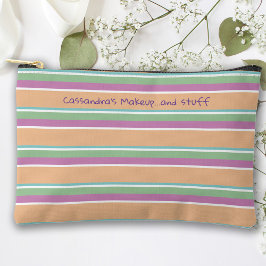 Bolsito Accesorio Pequeño Naranja, morado, franjas verdes