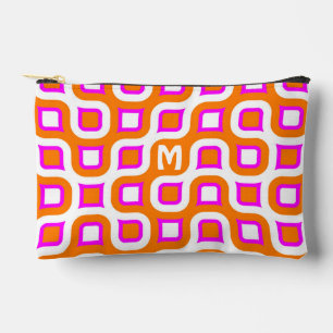 Bolsito Accesorio Pequeño Naranja Rosa Caliente Negro Blanco Patrón de Arte 