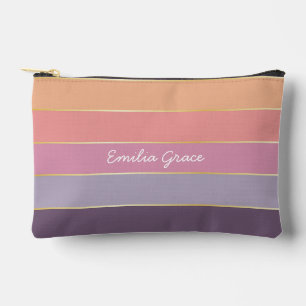 Bolsito Accesorio Pequeño naranja rosa Personalizado franjas de bloque de co