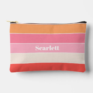 Bolsito Accesorio Pequeño naranja rosa Personalizado franjas de bloque de co