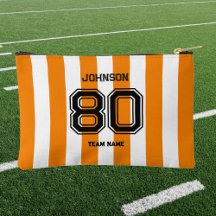Naranja Stripe Sports Team Custom Name Number Team