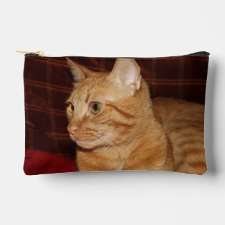 Bolsito Accesorio Pequeño Naranja Tabby Cat Face Profile