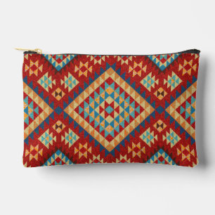 Bolsito Accesorio Pequeño Naranja Verde azulado azul rojo Patrón kilim orien