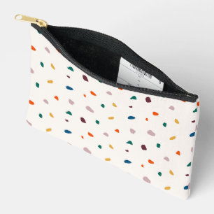 Bolsito Accesorio Pequeño Naranja verde retro Terrazo Patrón azul amarillo