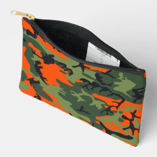 Bolsito Accesorio Pequeño Naranja y Camuflaje Verde, Ejército
