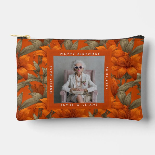 Bolsito Accesorio Pequeño Nature Custom Lilies Flower Women Birthday (Anverso)