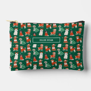 Bolsito Accesorio Pequeño Navidades verdes perros Chica cosméticos personali