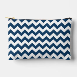 Bolsito Accesorio Pequeño Navy Zigzag, Navy Chevron, patrón geométrico