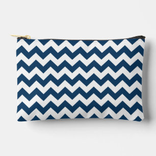 Bolsito Accesorio Pequeño Navy Zigzag, Navy Chevron, patrón geométrico