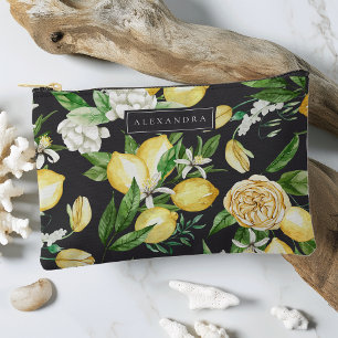 Bolsito Accesorio Pequeño Negra   Amalfi Coast Lemon Blossom Personalizado