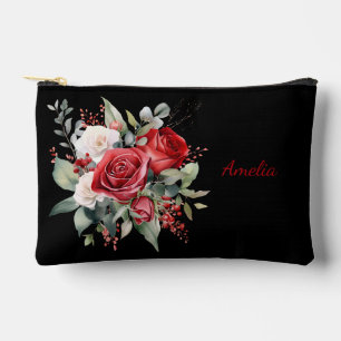 Bolsito Accesorio Pequeño Negro Elegante Y Aburrido Con Flores