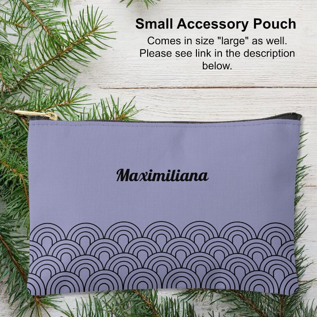 Bolsito Accesorio Pequeño Negro sobre morado - Arcos Glam Pouch accesorio pe (Small Accessory Pouch - Black on Purple- Arches Glam by Leapfroglisics Shop)
