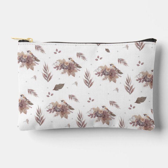 Bolsito Accesorio Pequeño Neutral Otumn Bird Seamless Pattern (Anverso)