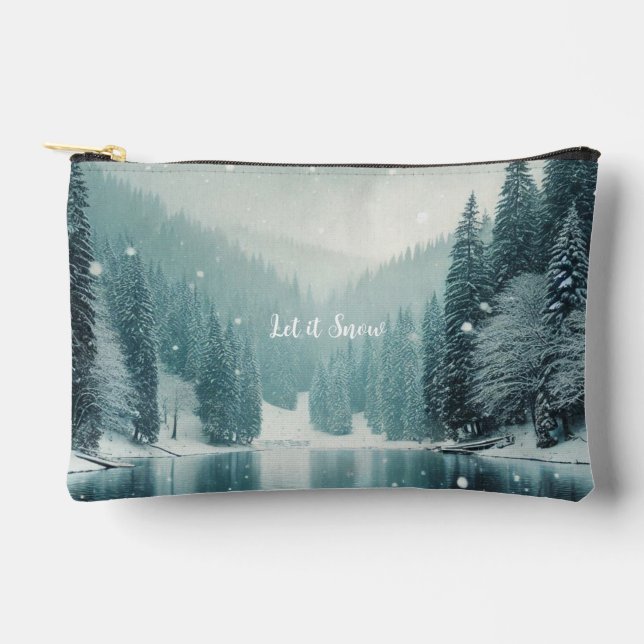 Bolsito Accesorio Pequeño Nieve en invierno, lago de montaña (Anverso)
