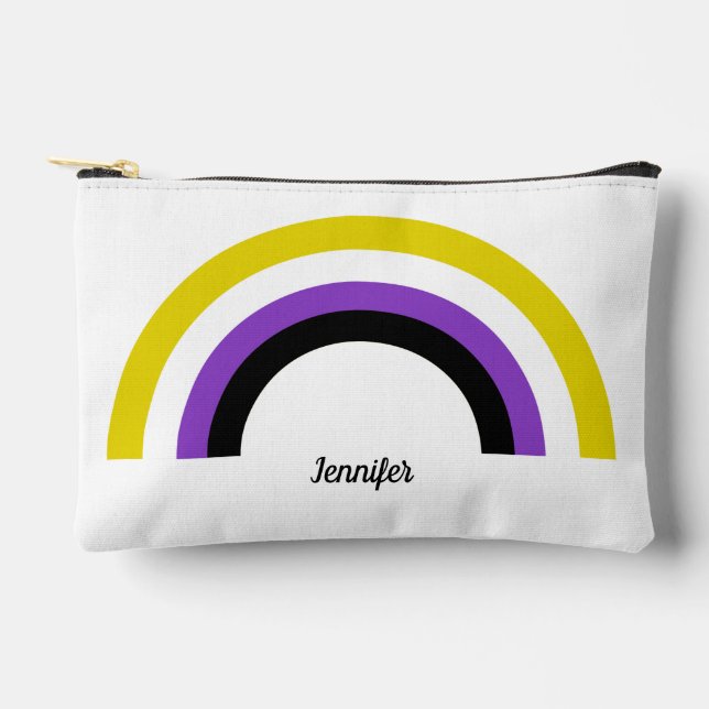 Bolsito Accesorio Pequeño No binario arcoiris no binario personalizado (Anverso)