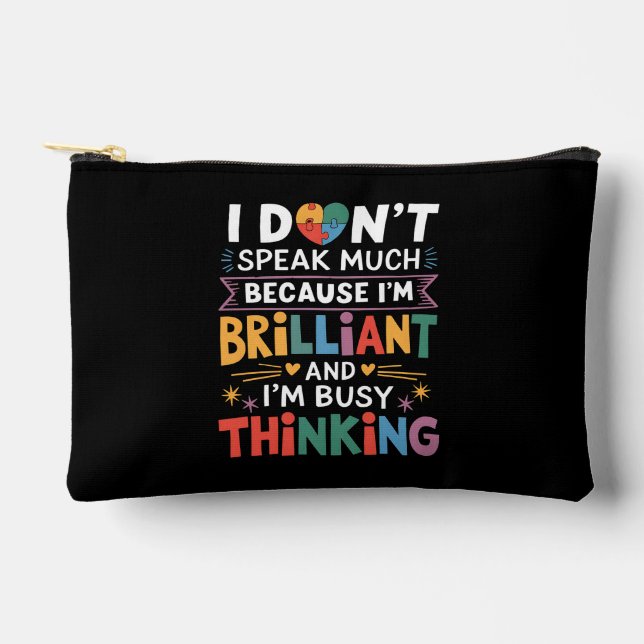 Bolsito Accesorio Pequeño No hablo mucho autismo brillante autista (Anverso)