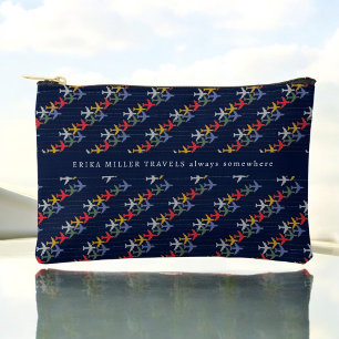 Bolsito Accesorio Pequeño Nombre Color de los aviones Patrón de viajes