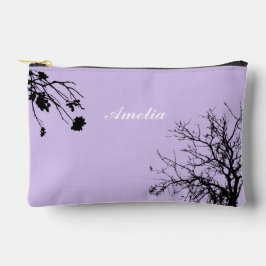 Bolsito Accesorio Pequeño Nombre de árbol simple personalizado púrpura