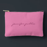 Bolsito Accesorio Pequeño Nombre de caligrafía personalizado Plantilla de te<br><div class="desc">Personalizado Moderno Elegante Simple Plantilla Nombre De Caligrafía O Texto Cargar Accesorios De Impresión De Imagen / Bolsas Y Carteras / Bolsas Cosméticas Y De Aseo / Bolsa accesoria De Color Sólido Rosa.</div>