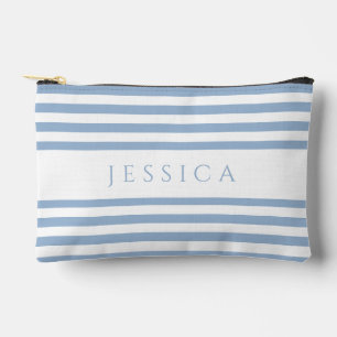 Bolsito Accesorio Pequeño Nombre de franjas azules modernas