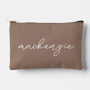 Bolsito Accesorio Pequeño Nombre de guión blanco de Mocha de moda