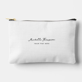 Bolsito Accesorio Pequeño Nombre de guión blanco Minimalista simple moderno