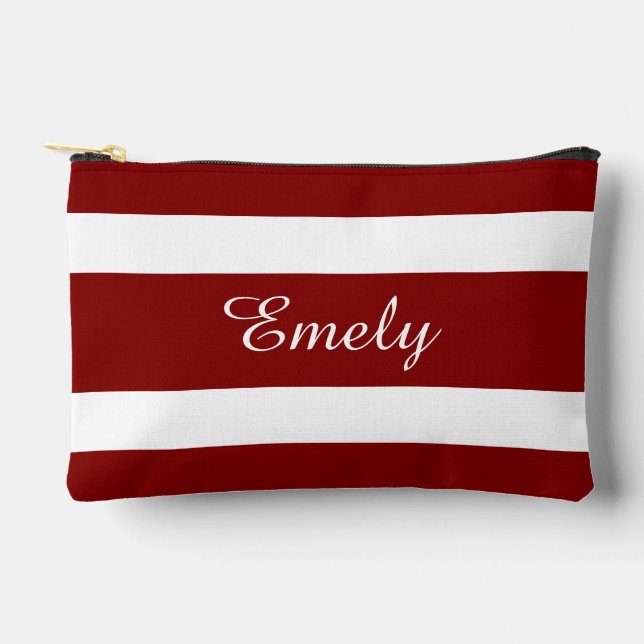 Bolsito Accesorio Pequeño Nombre de guión rojo moderno (Anverso)