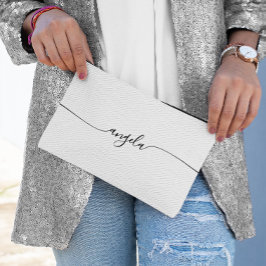 Bolsito Accesorio Pequeño Nombre de la firma del brillo negro