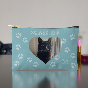 Bolsito Accesorio Pequeño Nombre de la foto del gato Impresión Verde azulada