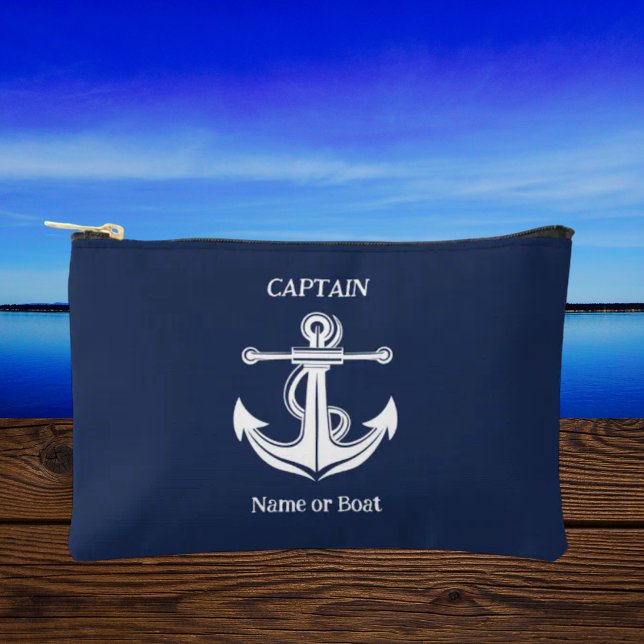 Bolsito Accesorio Pequeño Nombre del barco náutico del capitán azul de la ma (Subido por el creador)