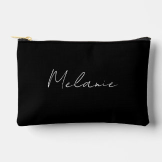 Bolsito Accesorio Pequeño Nombre del Monograma Negro elegante moderno