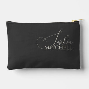 Bolsito Accesorio Pequeño Nombre Elegant Script Negro