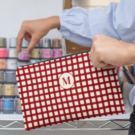 Bolsito Accesorio Pequeño Nombre inicial del personalizado Red Gingham Girly