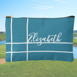 Bolsito Accesorio Pequeño Nombre minimalista simple azul oceánico mujeres