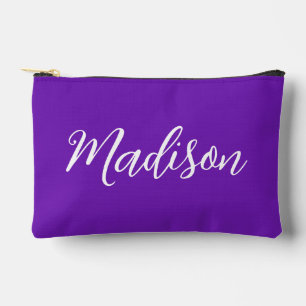 Bolsito Accesorio Pequeño Nombre morado chic en escritura a mano personaliza